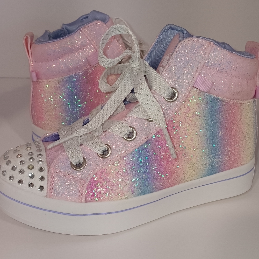 Light-Up Pink High-Top Skechers Twinkle Toes Diamond Collection